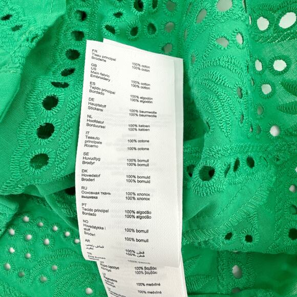 MAJE Ciggy Cotton Eyelet Shirt in Green 3|L - Picture 7 of 11